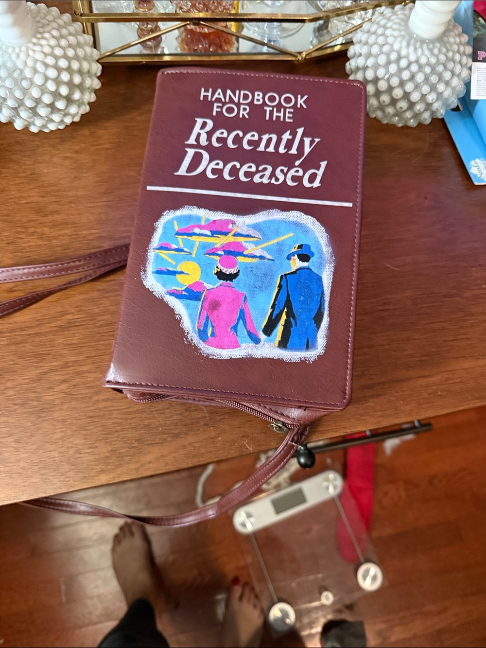 Handbook for the Recently Deceased Zip purse - Maroon